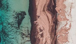 Preview wallpaper sea, beach, relief, aerial view