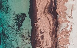 Preview wallpaper sea, beach, relief, aerial view