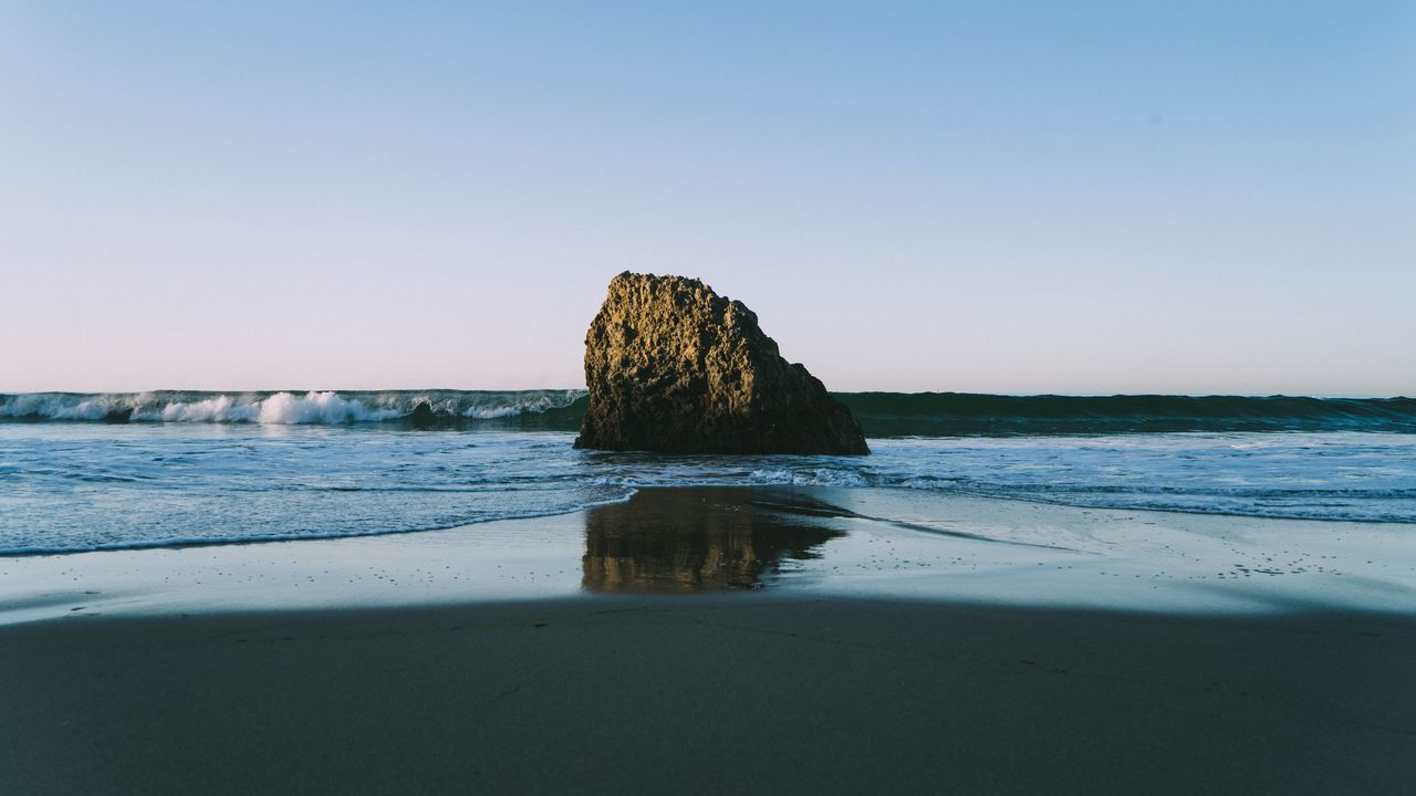 Wallpaper sea, beach, rock, waves, water