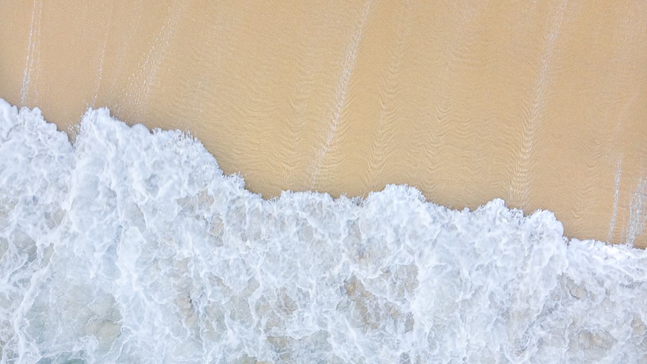 Wallpaper sea, beach, sand, aerial view