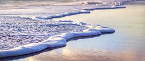 Preview wallpaper sea, beach, sea foam, clouds, sky, nature