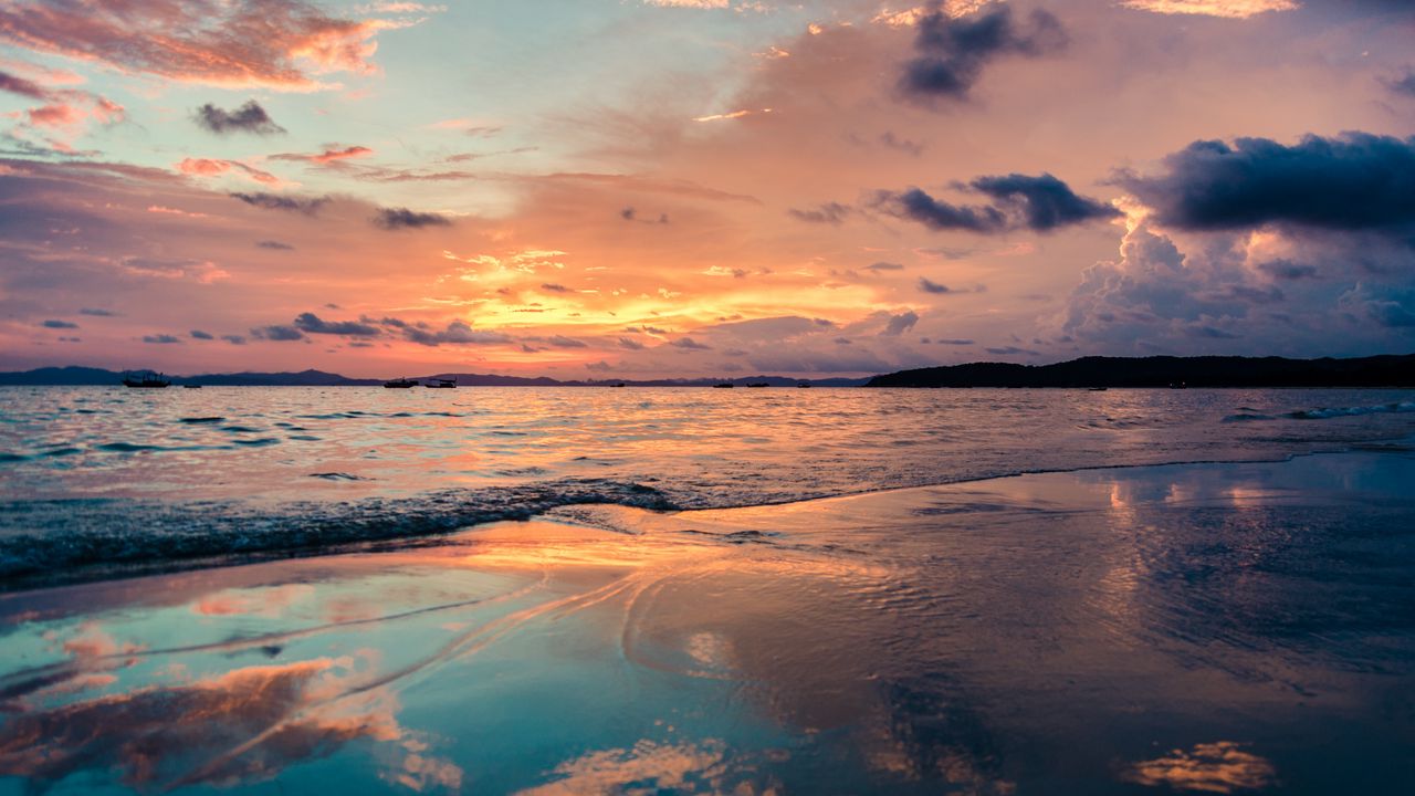 Wallpaper sea, beach, sunset