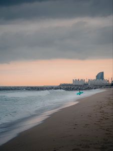 Preview wallpaper sea, beach, surfer, pier