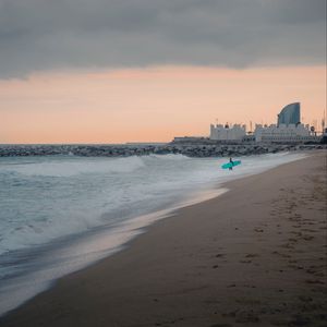 Preview wallpaper sea, beach, surfer, pier