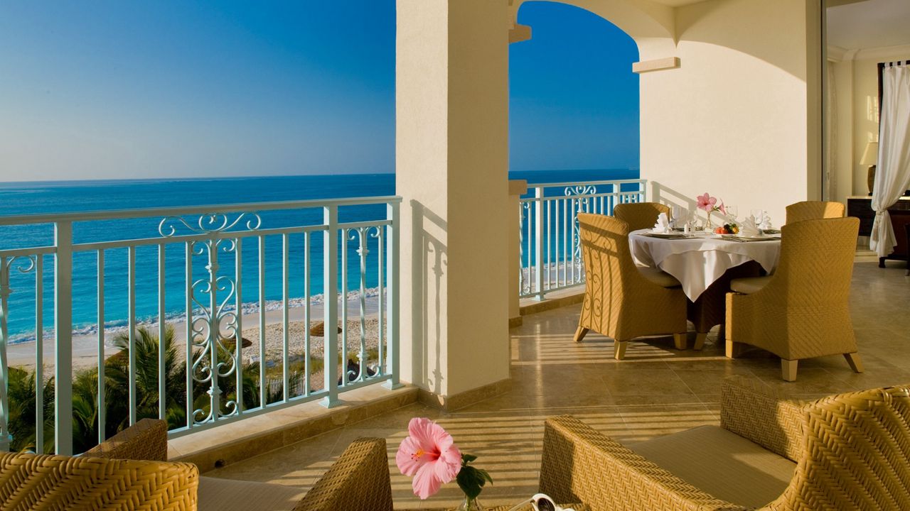 Wallpaper sea, beach, terrace, balcony, view, horizon, leisure