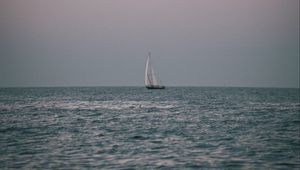 Preview wallpaper sea, boat, horizon, water, ship