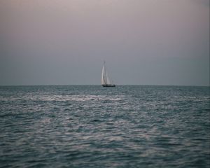 Preview wallpaper sea, boat, horizon, water, ship