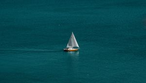Preview wallpaper sea, boat, sailboat, water, horizon