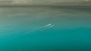 Preview wallpaper sea, boats, aerial view, water, blue, calm