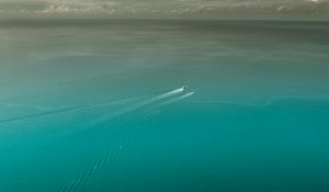 Preview wallpaper sea, boats, aerial view, water, blue, calm