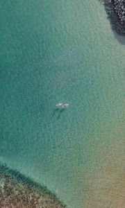 Preview wallpaper sea, boats, aerial view, water, transparent