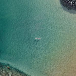 Preview wallpaper sea, boats, aerial view, water, transparent