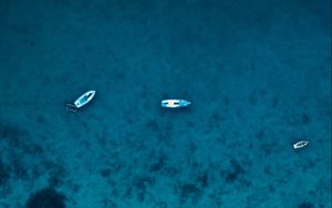 Preview wallpaper sea, boats, aerial view, water, beach