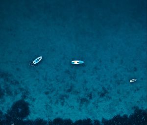 Preview wallpaper sea, boats, aerial view, water, beach