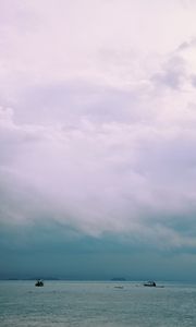 Preview wallpaper sea, boats, horizon, sky, blue