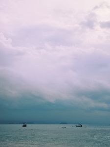 Preview wallpaper sea, boats, horizon, sky, blue