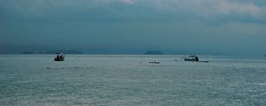 Preview wallpaper sea, boats, horizon, sky, blue