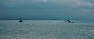 Preview wallpaper sea, boats, horizon, sky, blue