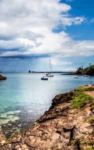 Preview wallpaper sea, boats, masts, horizon, sky