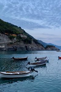 Preview wallpaper sea, boats, rock, island, landscape