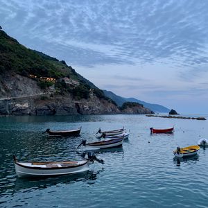 Preview wallpaper sea, boats, rock, island, landscape