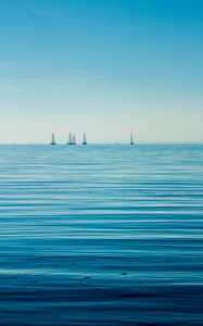 Preview wallpaper sea, boats, sails, horizon