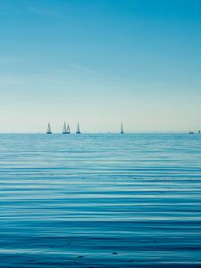 Preview wallpaper sea, boats, sails, horizon