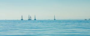 Preview wallpaper sea, boats, sails, horizon