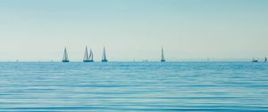Preview wallpaper sea, boats, sails, horizon