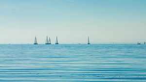 Preview wallpaper sea, boats, sails, horizon