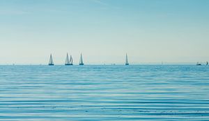 Preview wallpaper sea, boats, sails, horizon