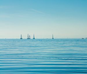 Preview wallpaper sea, boats, sails, horizon