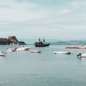 Preview wallpaper sea, boats, ship, shore, water