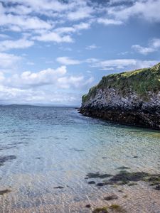 Preview wallpaper sea, bottom, transparent, rock, landscape