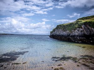 Preview wallpaper sea, bottom, transparent, rock, landscape