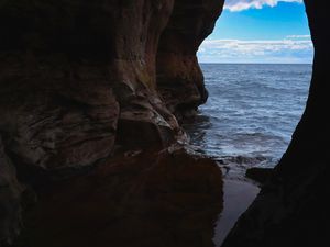 Preview wallpaper sea, cave, view, nature