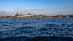 Preview wallpaper sea, city, buildings, architecture, coast