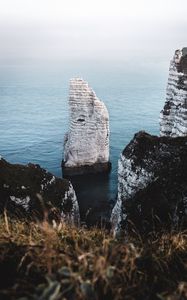 Preview wallpaper sea, cliffs, cliff, landscape, nature