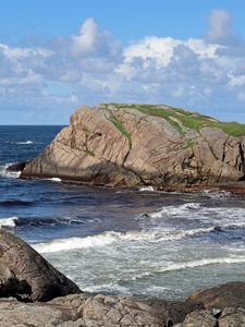 Preview wallpaper sea, cliffs, coastline, ocean, waves, coast, nature