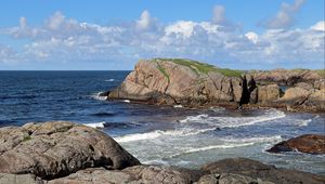 Preview wallpaper sea, cliffs, coastline, ocean, waves, coast, nature
