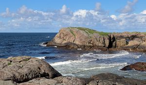 Preview wallpaper sea, cliffs, coastline, ocean, waves, coast, nature