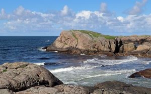Preview wallpaper sea, cliffs, coastline, ocean, waves, coast, nature