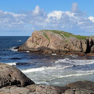 Preview wallpaper sea, cliffs, coastline, ocean, waves, coast, nature