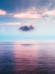 Preview wallpaper sea, clouds, horizon, reflection