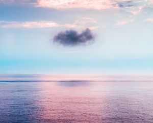 Preview wallpaper sea, clouds, horizon, reflection