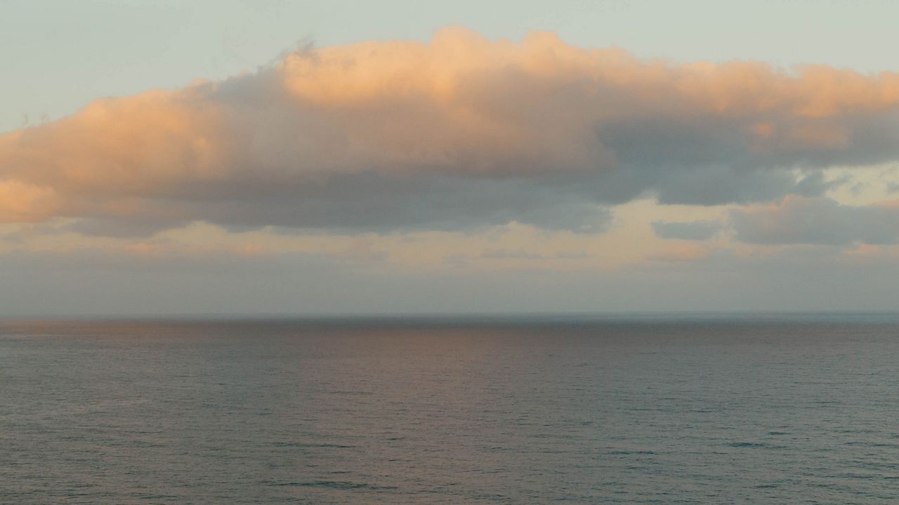 Wallpaper sea, clouds, horizon, water, ripples