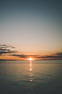 Preview wallpaper sea, clouds, horizon, sunrise