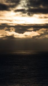 Preview wallpaper sea, clouds, horizon, dark