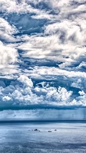 Preview wallpaper sea, clouds, sky, nature, blue