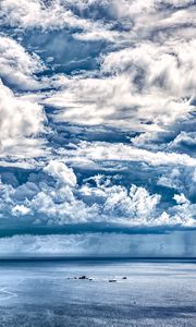 Preview wallpaper sea, clouds, sky, nature, blue